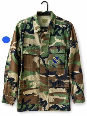 Vintage Original Military Woodland Camo BDU Field Jacket Size Small